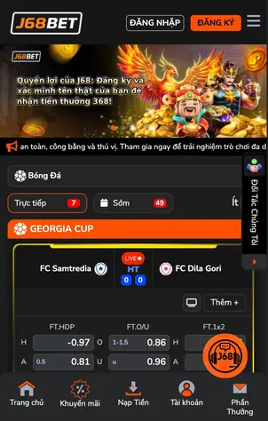 Với TẢI APP ứng dụng J68BET