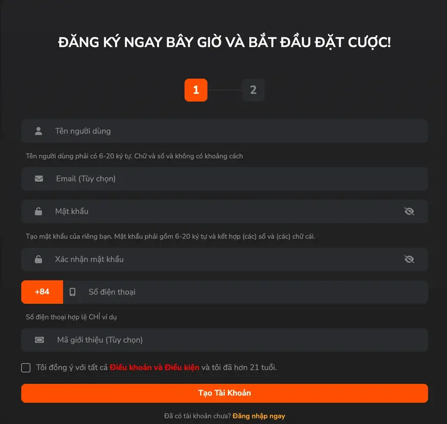 Đăng Ký Tài Khoản J68BET